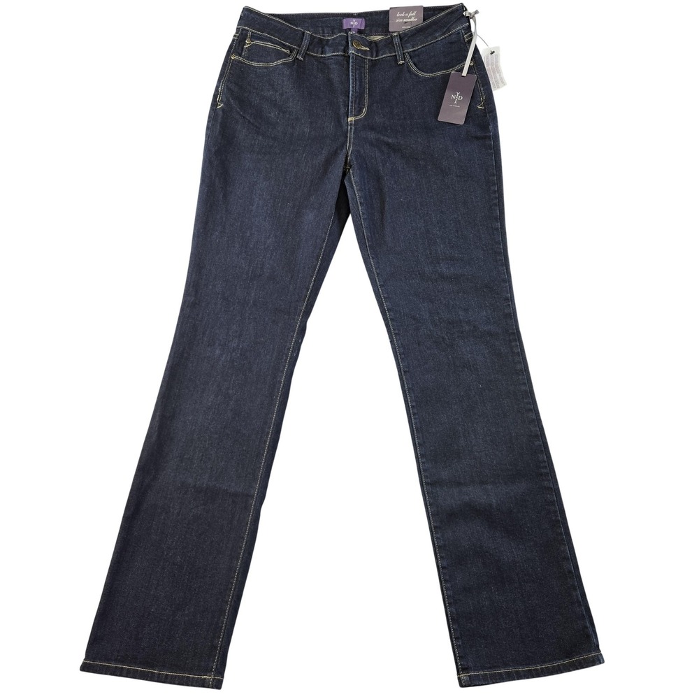 NYDJ Jeans Womens 12 Dark Blue Straight Slim‎ Original Slimming LiftTuck 32x32